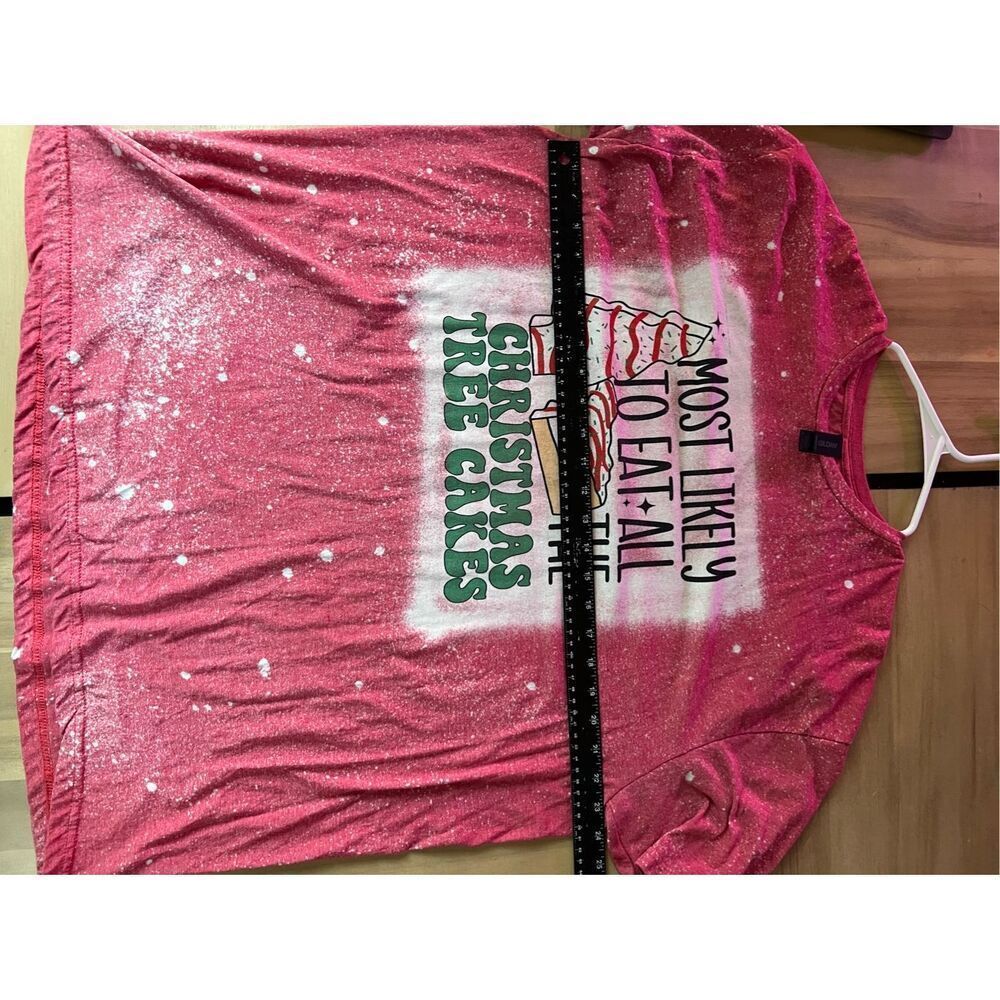 Most Likely To Eat All The‎ Christmas Tree Cakes Teacher Super Soft T-Shirt size - Picture 5 of 5